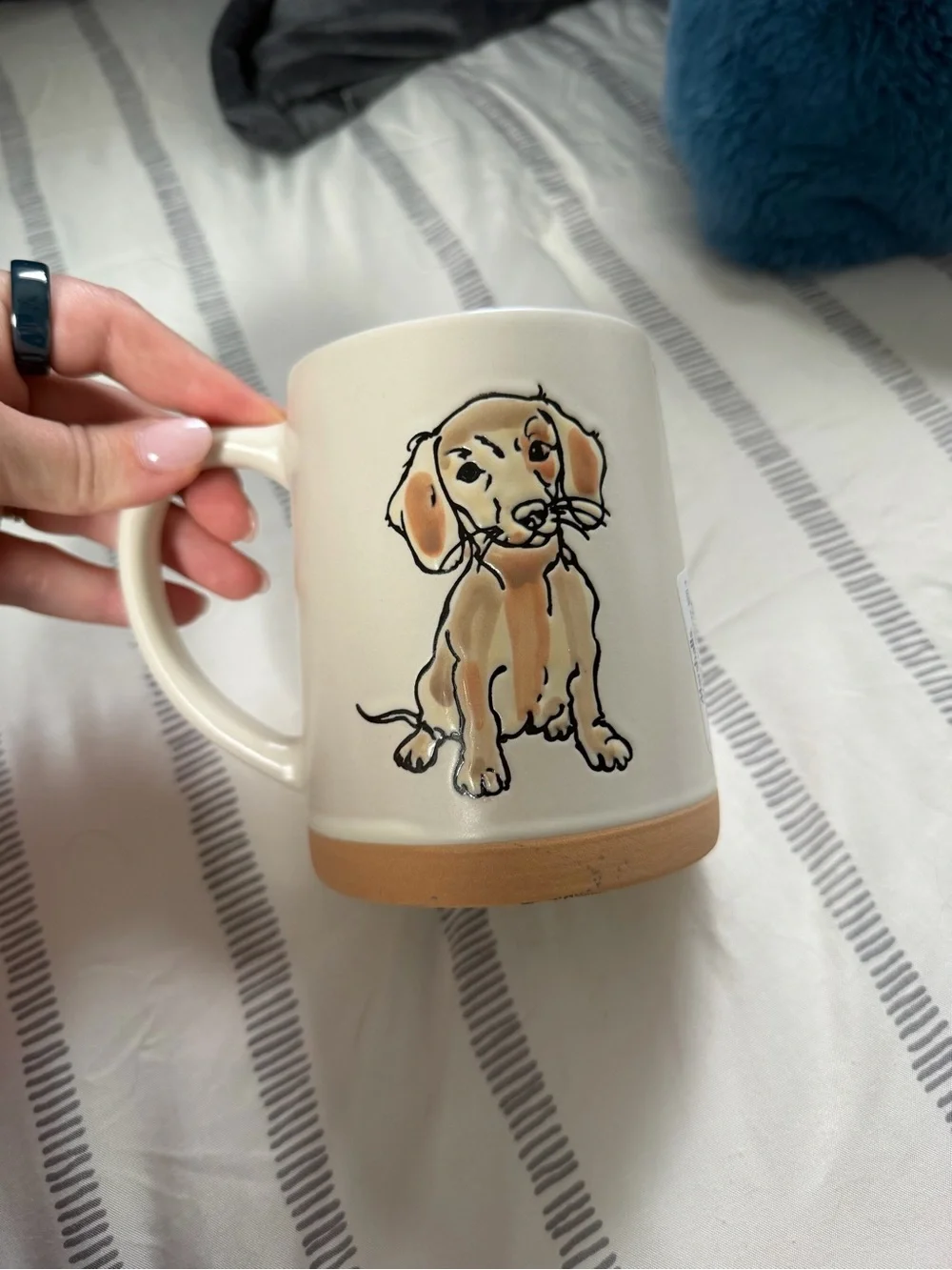Cream Ceramic Dachshund Mug 18oz